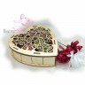 Сердечные поздравления подарочный набор с чаем и сладостями в резной деревянной шкатулке-сердце (шкатулка закрыта)