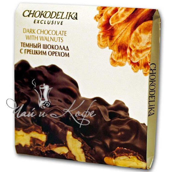 Темный шоколад с грецким орехом (неровный) Chokodelika 160 г